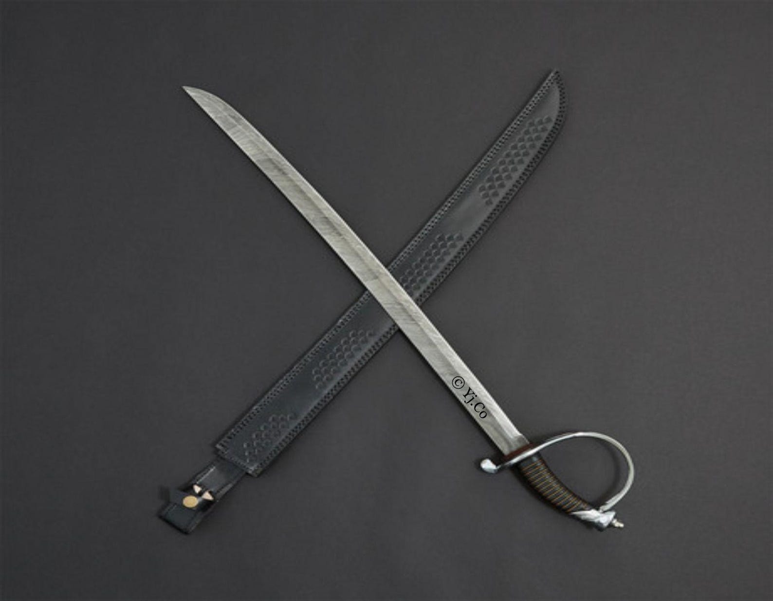 Custom Hand Forged, Damascus Steel Cutlass Sword 32 Inches, Pirate ...