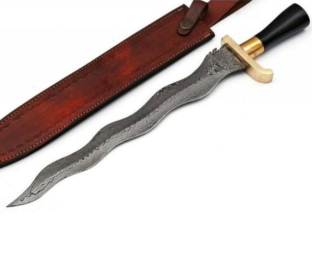 Hand Forged, Custom Damascus Steel Sword 24 Inches, Kris Blade, Keri ...