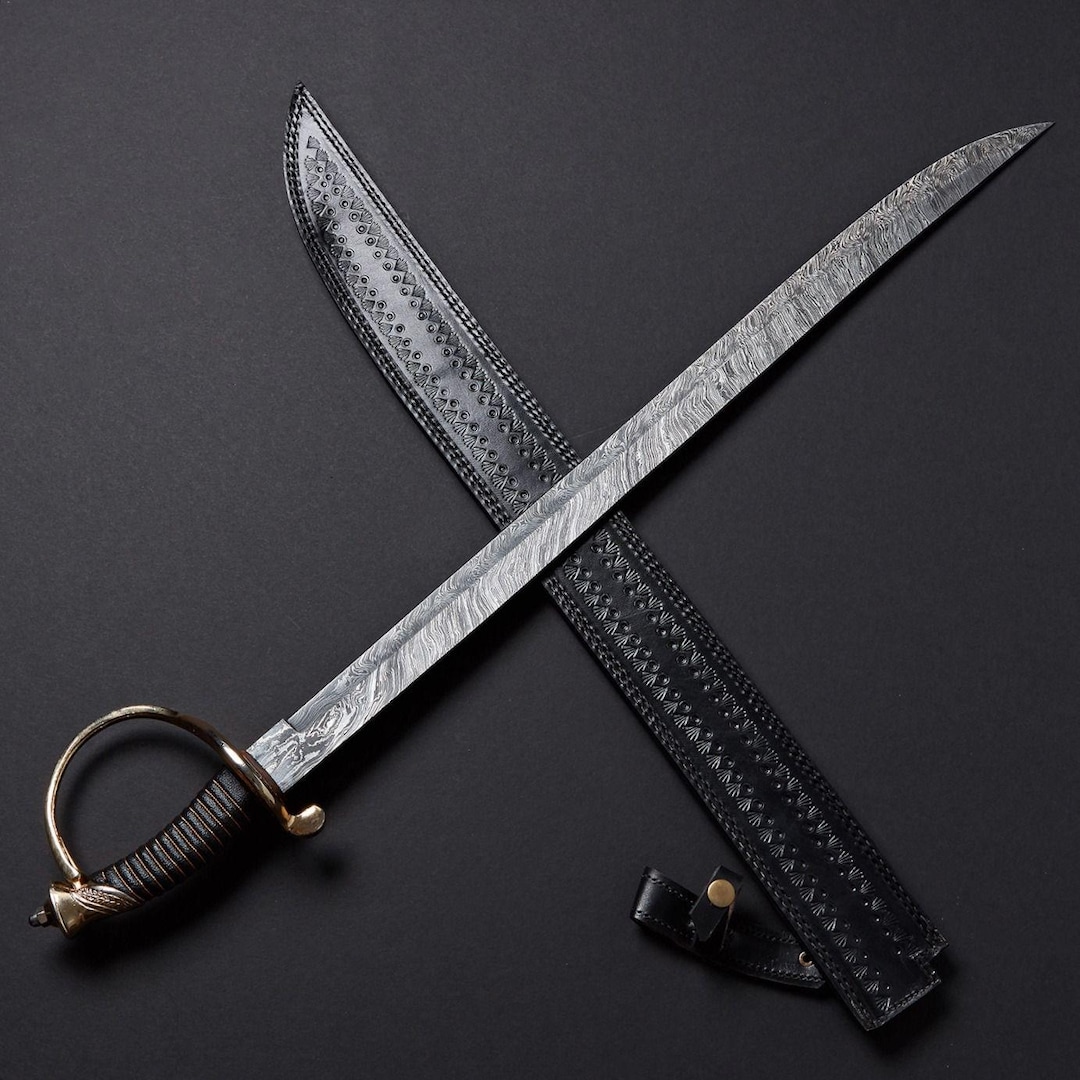 Hand File For Cutlass Custom Hand Forged, Damascus Steel Cutlass Sword 32 Inches, Pirate ...