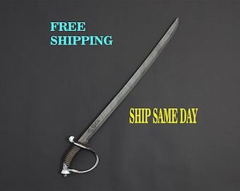 Hand Forged, Custom Damascus Steel Sword 32 inches, Full Tang, Cutlass, With Sheath, Vikings Sword, Birthday Gifts For Father, Gifts For Her