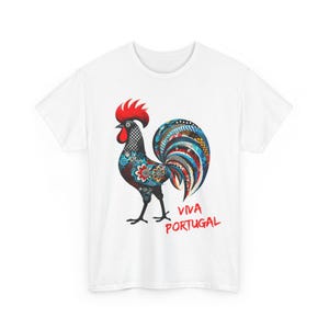 Portuguese Rooster Tee, Unisex Cotton Shirt, Galo De Barcelos Portugal Art Tshirt, Viva Portugal Graphic Tee, Street Art Top