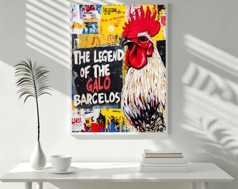 Instant Download | Digital Download Wall Art Galo de Barcelos | Rooster Printable Wall Art |Digital Download Portuguese Wall Decor
