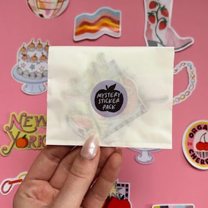 Mystery Sticker Pack - lot de 5 stickers aléatoire -  Stickers, autocollants de journal, scrapbooking, junk journal, bullet journal, cute