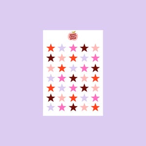 Planche stickers étoiles A6 - Autocollants de journaling, scrapbooking, junk journal, bullet journal - stickers, cute