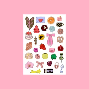A5 Mini Tekeningen Stickervel - Journal Stickers, Scrapbooking, Junk Journal, Bullet Journal - stickers, schattig