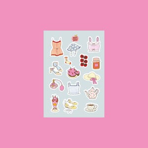 Planche stickers pic nique printemps A6 mat - Autocollants de journaling, scrapbooking, junk journal, bullet journal - stickers, cute