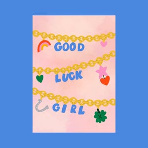 Carte de voeux A6 2 volets luck - Journaling scrapbooking, junk journal, bullet journal - stickers, cute
