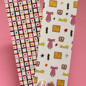 Marque page motifs colorés - lecture, scrapbooking, junk journal, bullet journal, journaling