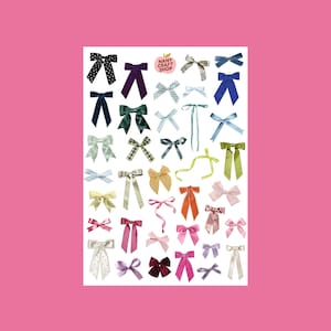 Planche stickers noeuds A5 - Autocollants de journaling, scrapbooking, junk journal, bullet journal - stickers, cute