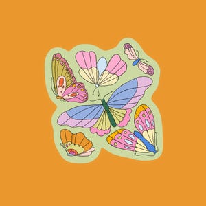 Sticker papillons - Stickers, autocollants de journal, scrapbooking, junk journal, bullet journal - rouge
