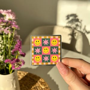 Metallic Smiley en Sterren Sticker - Stickers, dagboekstickers, scrapbooking, junk journal, bullet journal