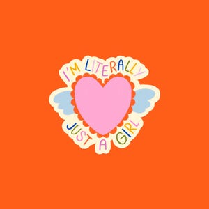 Adesivo Angel Girl - Adesivi, adesivi per diario, scrapbooking, diario spazzatura, bullet journal - rosa