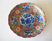 Otagiri (OMC) Japanese Plate, Kozangama of Mino, Maebata, Asian Decor, Decorative Komainu Foo Dog Shishi Lion, Ho Ho Birds, Vintage Japan