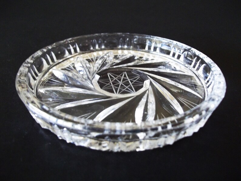 Cut Crystal Glass Coasters Vintage Hobstar & Pinwheel Etsy