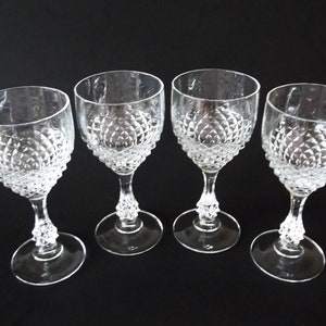 Cristal D&#39;Arques Durand Chenonceaux Water / Wine Glasses, Crystal Goblets, Set of 4, France