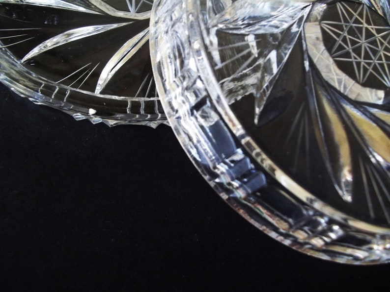 Cut Crystal Glass Coasters Vintage Hobstar & Pinwheel Etsy
