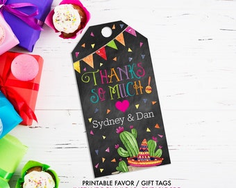 Printable, Editable, Taco Party Favor Tags, Thank You, Taco Bout Love, Fiesta, Bridal Shower, Wedding, Instant Download, DIY Gift Tag