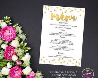 print your own menu etsy