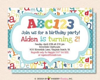 Abc Invitation Etsy