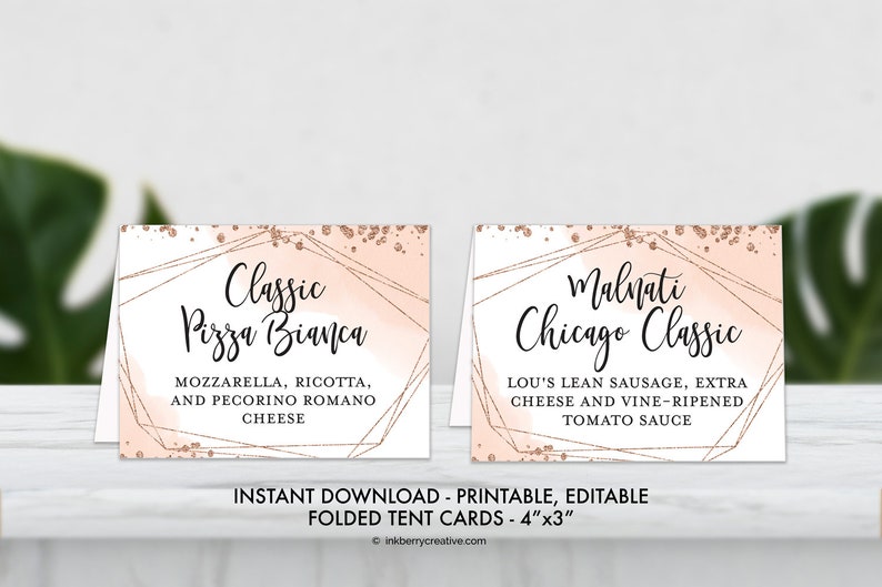 Printable Editable Food Buffet Tent Cards Place Cards | Etsy