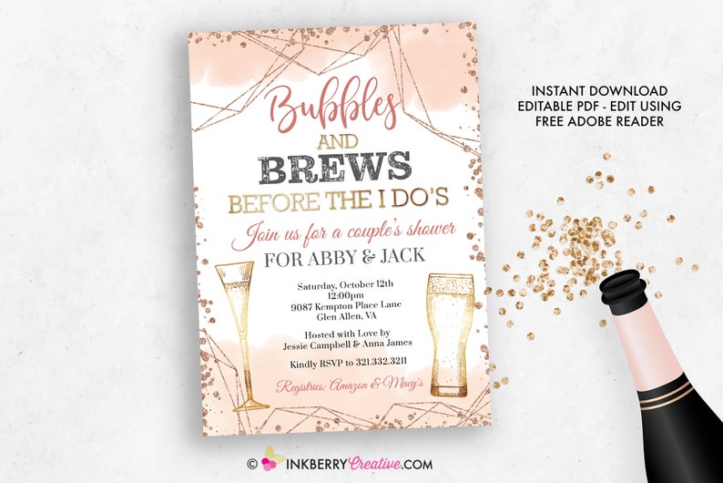 Bubbles and Brews Before the I Do's Bridal Shower Etsy