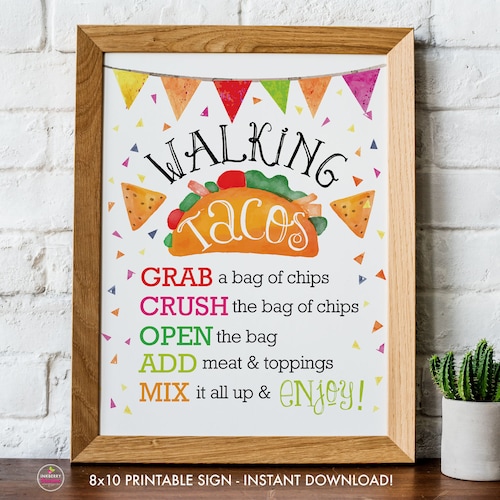 Printable WALKING TACOS Sign Instant Download 8x10 Digital - Etsy