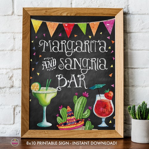 Margarita and Sangria Bar Sign Printable Fiesta Bridal - Etsy