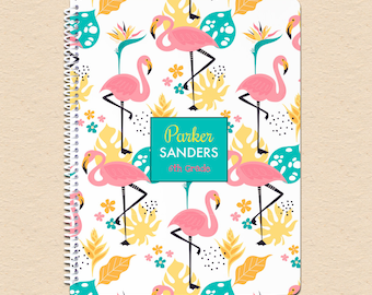 Travel Journal Notepad A5 Hardback Flamingo Hearts Notebook Jotter