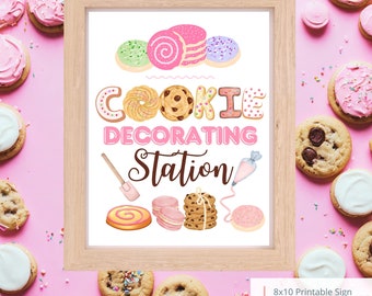 Printable Cookie Decorating Station Sign, Kids Baking Birthday Sugar Cookie Decorating Station 8x10 Instant Download, Digital File