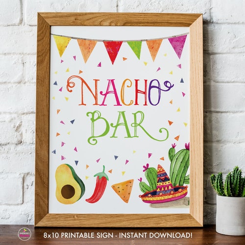 Printable Taco Bar Sign DIY Fiesta Bridal Shower Baby - Etsy