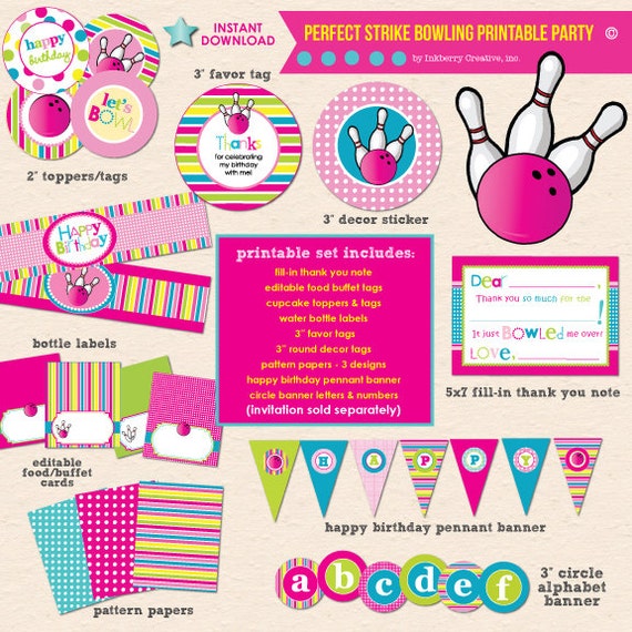 Girl s Bowling Birthday Party Perfect Strike DIY Printable Complete girl-s-bowling-birthday-party-perfect-strike-diy-printable-complete