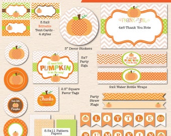Kleine Kürbis Babyparty - SOFORTIGER DOWNLOAD, DIY Printable Party