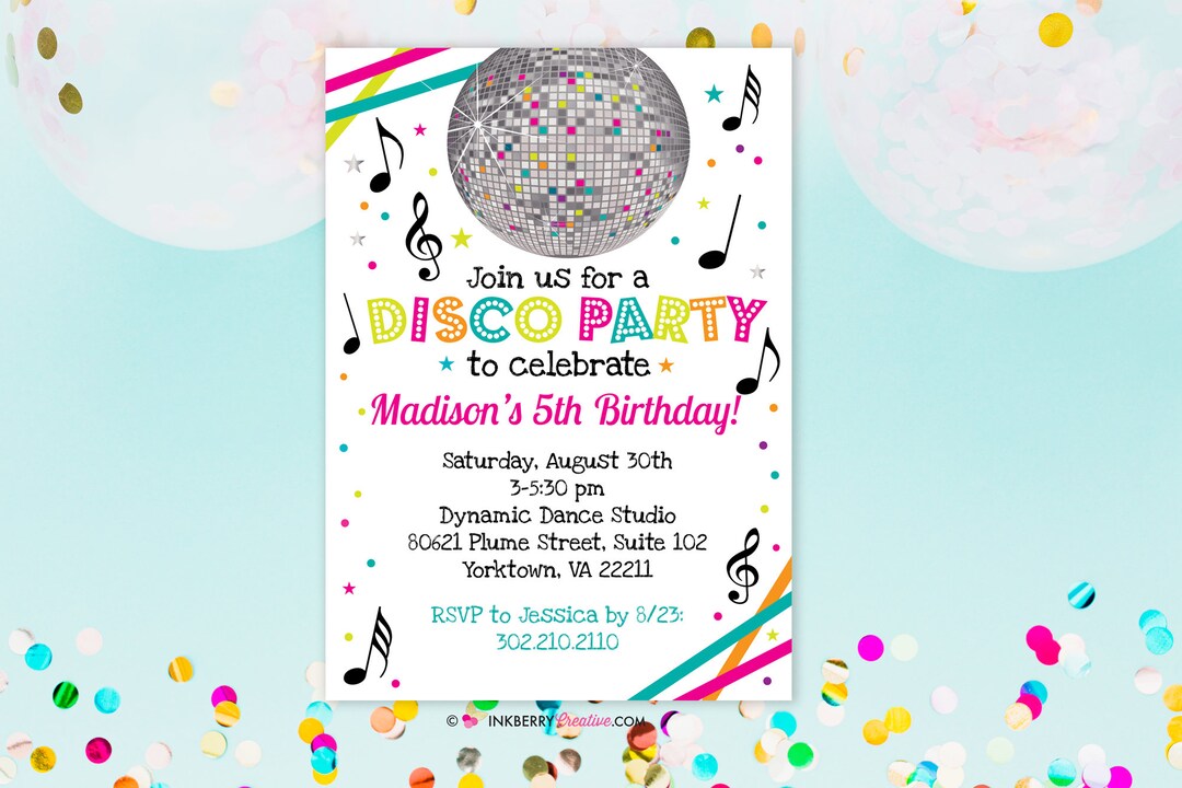disco-dance-party-invitation-disco-party-invite-neon-glow-disco-party-disco-ball-printable-instant-download-editable-pdf-etsy for Disco Party Invitations Free Printable Disco Dance Party Invitation - Disco Party Invite - Neon Glow Disco Party - Disco Ball - Printable, Instant Download, Editable, PDF - Etsy for Disco Party Invitations Free Printable