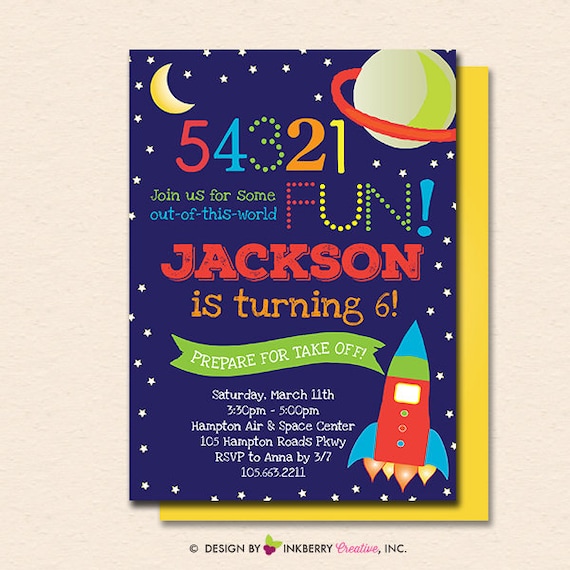 Outer Space Invitation - Outer Space Invite - Space Invitation - Space Invite - Space Birthday Party - Instant Download - Editable PDF File Il_570xn