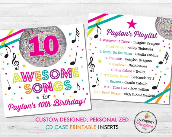 dance party cd case insert custom design printable file we etsy