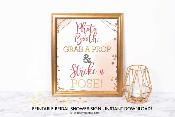 Printable Photo Booth Sign, Bubbles Brews Bridal Couples Shower, Printable Games, Decor, 8x10, Instant Download, DIY, Digital File Il_570xn