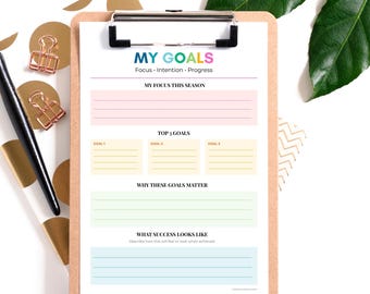 2026 Goal Planner Printable | New Year Resolutions Template (PDF ...
