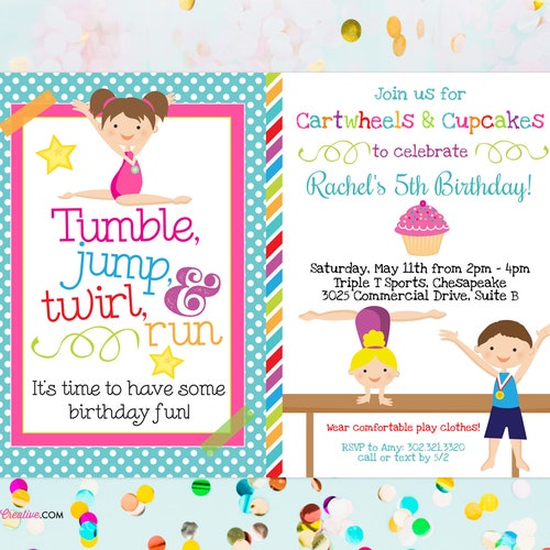 Boy Gymnastics Invitation Gymnastics Birthday Party - Etsy