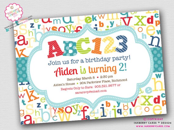 Colorful Alphapet Font To Use for Children S Parties Invitation