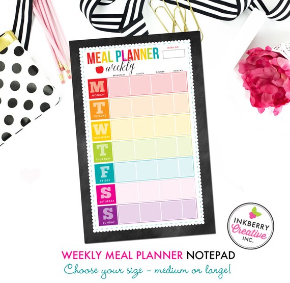 Weekly Meal Plan Notepad - 2 Sizes Available Il_570xn