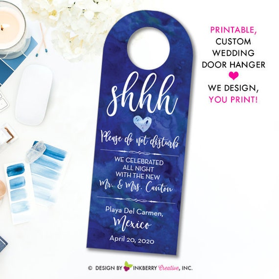 Wedding Day Door Hanger - Watercolor, Printable, Custom, Wedding Guest Room Door Hanger - Digital, Printable PDF File - We Design, You Print Il_570xn