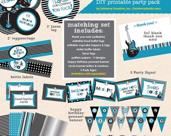 Little Rockstar Boy Birthday Party - DIY/Printable Complete Party Pack - INSTANT DOWNLOAD!