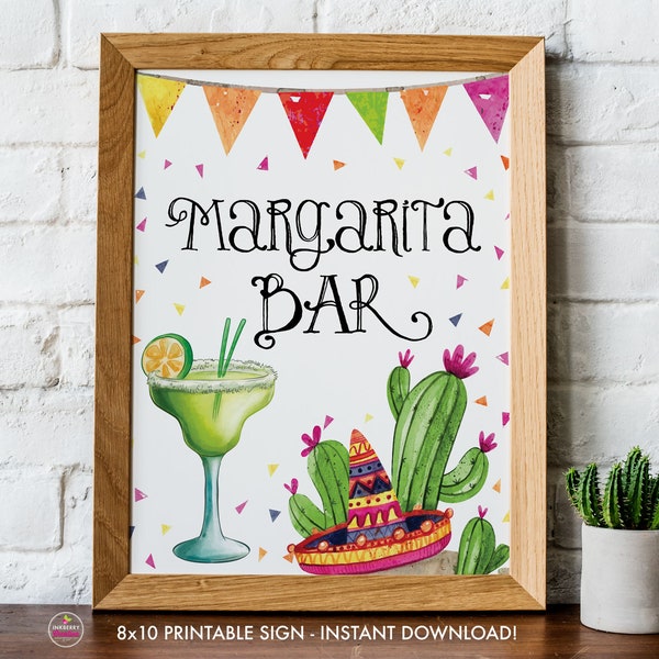 Margarita Bar Schild, druckbare, Fiesta, Bridal Shower, Taco Party, Baby Shower, druckbare Schilder, 8 x 10, sofortiger Download, digitale Datei