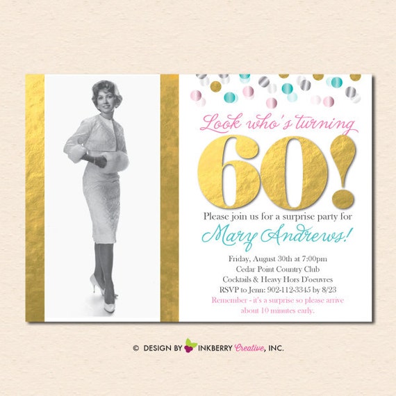 Golden Confetti Milestone Party Invitation (Digital, Printable File OR Printed Cardstock Cards) - Milestone, Photo Invitation, 50th Birthday Il_570xn