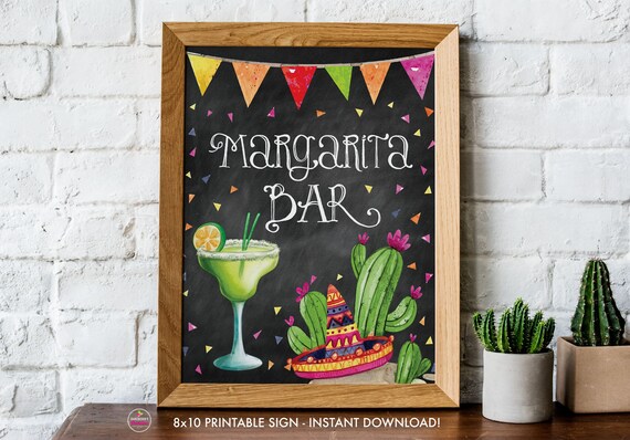 Margarita Bar Sign, Printable, Fiesta, Bridal Shower, Taco Party, Baby Shower, Printable Signs, 8x10, Instant Download, Digital File Il_570xn