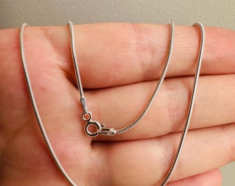 Feine 925 Sterling Silber Schlangenkette 1 mm Halskette 18 zoll 20 zoll 22 zoll 24 zoll