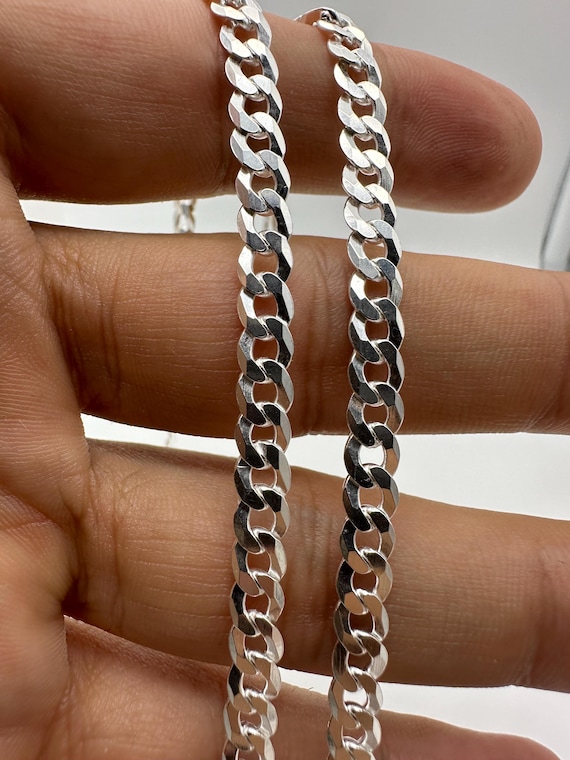 Sterlingsilber Herrenkette 925 Sterlingsilber Kubanische Kette Für