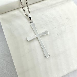 925 Sterling Silver Men Woman Plain Basic Cross Necklace-  18mmx30mm Cross Pendant Necklace Gift