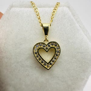 9ct Yellow Gold Diamond Channel Set Heart Pendant Necklace - 9k Gold Pendant for Women