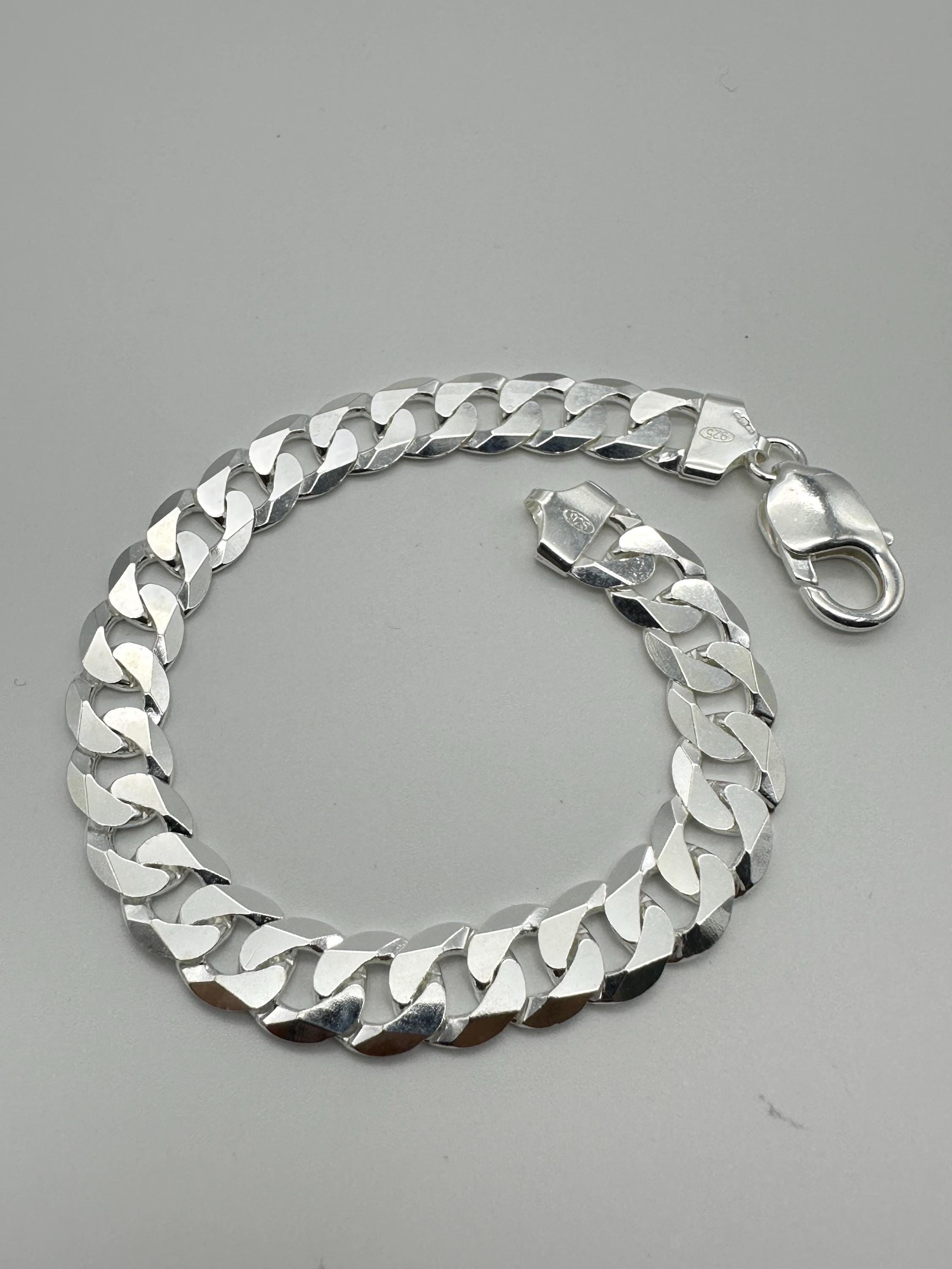 925 Sterling Silver 10mm Chunky Heavy Mens Curb Link Chain